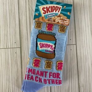 3/$10 Novelty Crew Socks "SKIPPY PEANUT BUTTER"